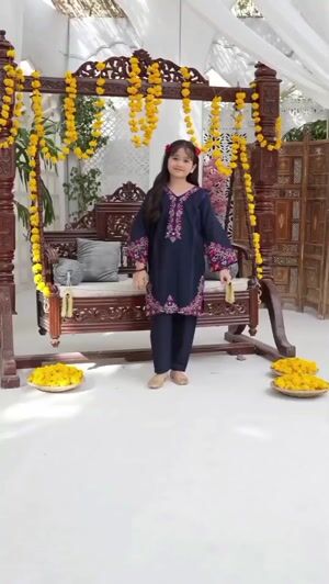 Dark blue Kurta Set for Girl
