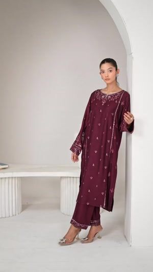 Plum Kurta Set for Women