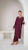 Plum Kurta Set for Women