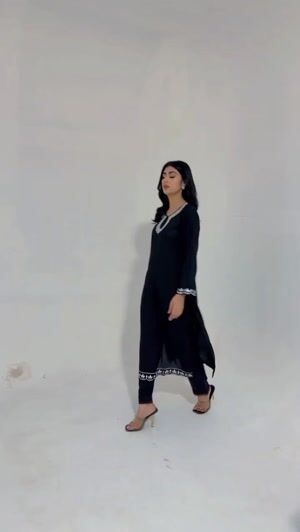 Black Kurta Set for Women