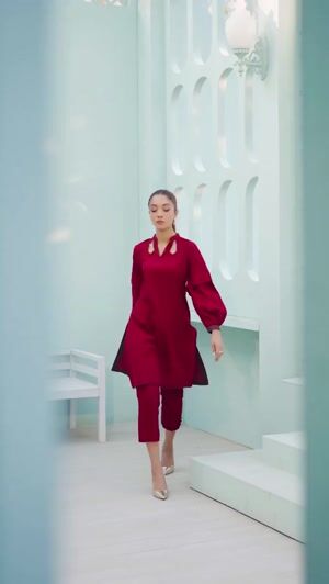 Red Kurta Set for Women
