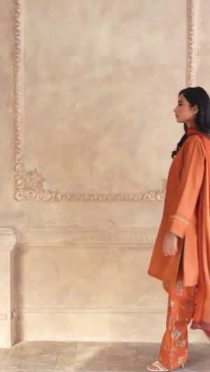 Orange Kurta Set for Women