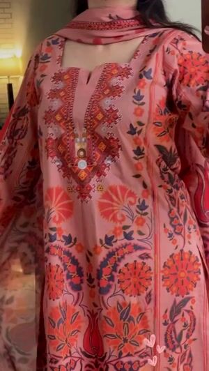 Coral pink Kurta Set for Women