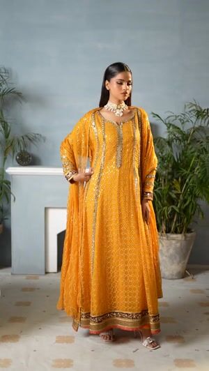 Mustard Anarkali for Women