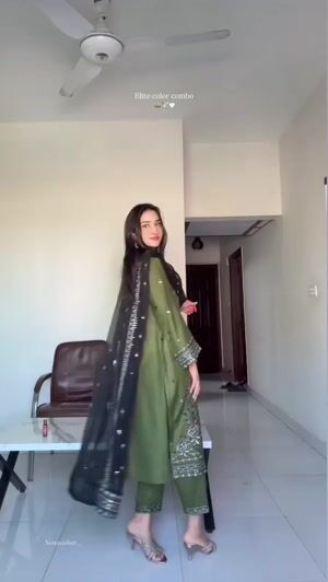 Olive green Kurta Set for Women