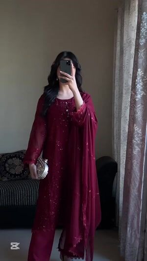Maroon Kurta Set for Women