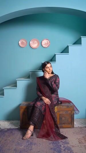 Black Kurta Set for Women