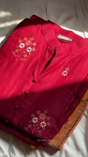 Cherry red Kurta Set for Women