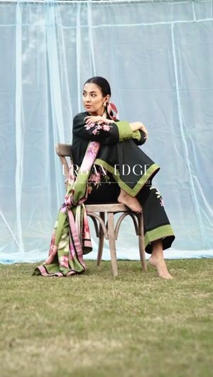 Black Kurta Set for Women