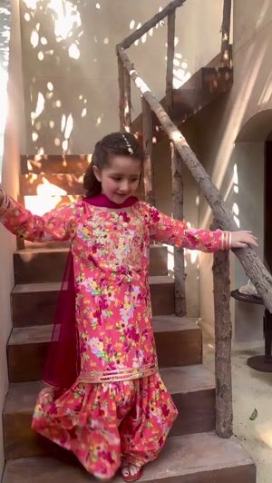 Coral pink Gharara for Girl