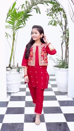 Red Kurta Set for Girl