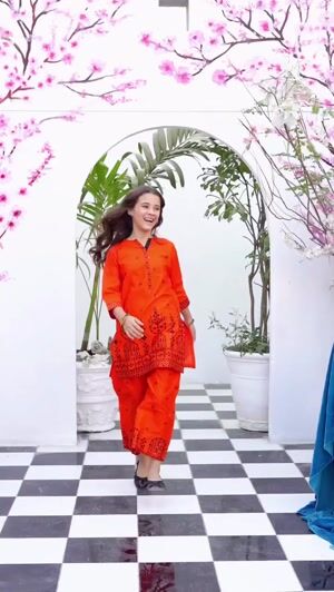 Orange Kurta Set for Girl