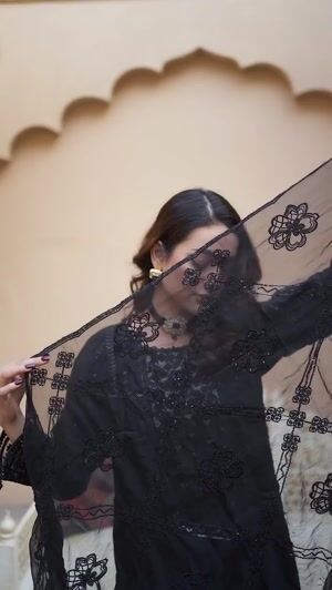 Black Kurta Set for Women