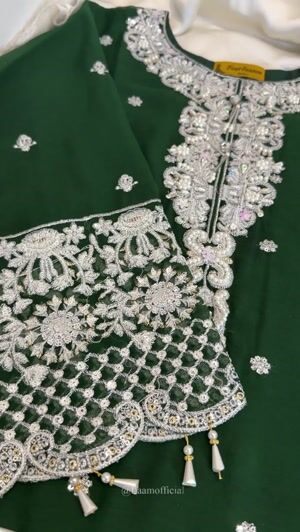 Bottle green Kurta Set for Women