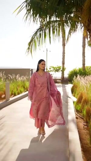 Tea rose pink Unstitched for Women