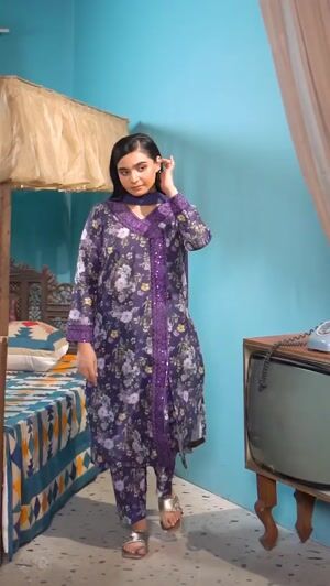 Purple Kurta Set for Women