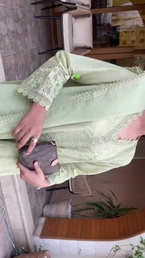 Pistachio green Kurta Set for Women
