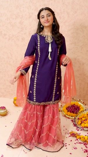 Purple Gharara for Girl