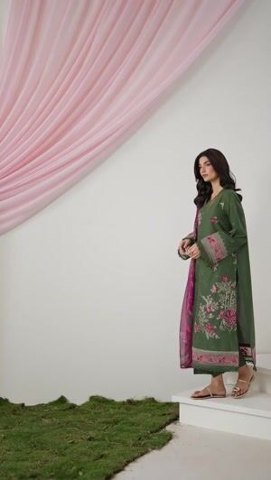Dark green Unstitched for Women