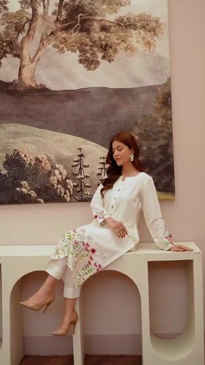 White Kurta Set for Women