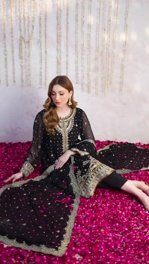 Black Kurta Set for Women