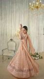 Peach pink Angrakha for Women