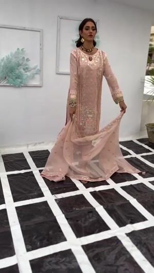 Tea rose pink Kurta Set for Women