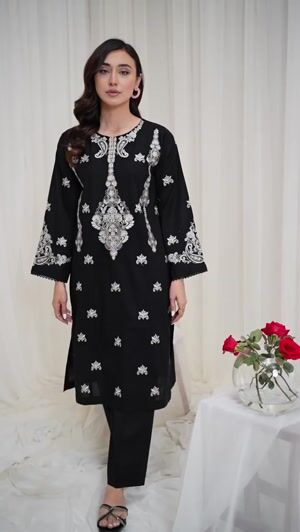Black Kurta Set for Women
