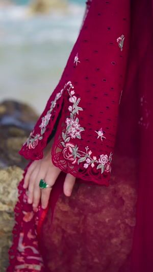 Blood red Unstitched for Women