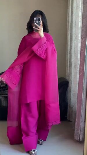 Shocking pink Kurta Set for Women