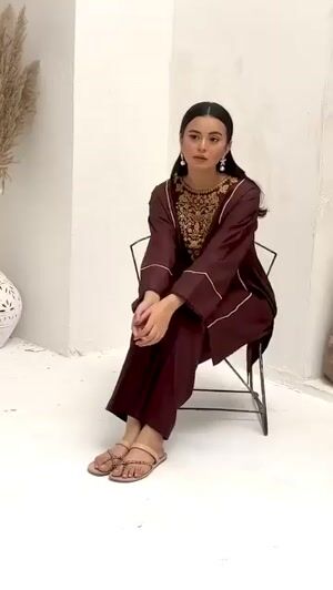 Chocolate brown Kurta Set for Women