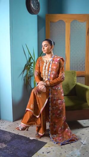 Orange Kurta Set for Women