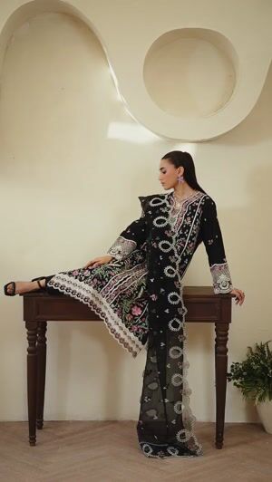 Black Kurta Set for Women
