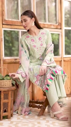 Pastel green Unstitched for Women