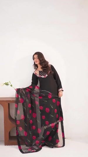 Black Kurta Set for Women
