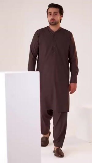 Brown Shalwar Kameez for Men
