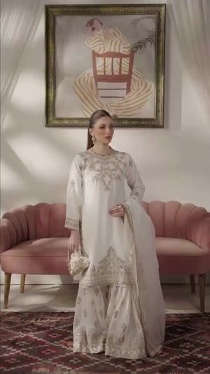White Gharara for Women