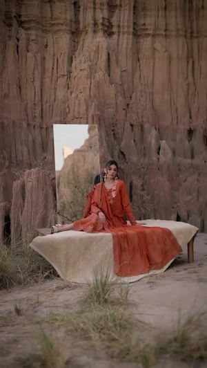 Orange Kurta Set for Women