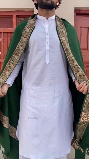 Bottle green Shawl for Men