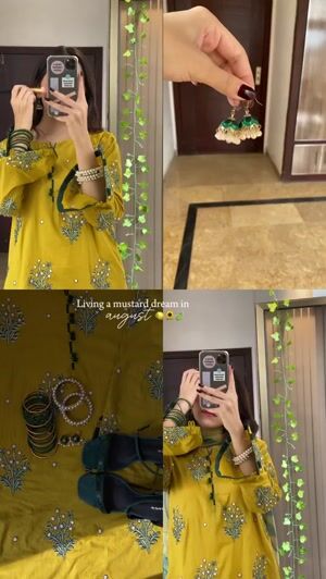 Mustard Kurta Set for Women