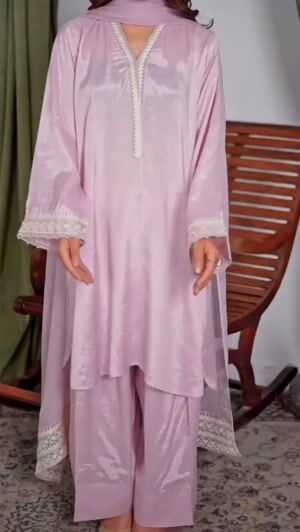 Baby pink Kurta Set for Women