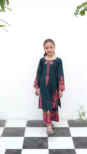 Green Kurta Set for Girl