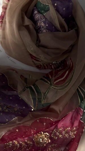Tan brown Dupatta for Women