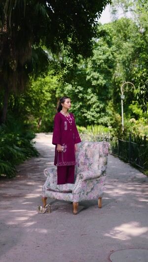 Wine Kurta Set for Women