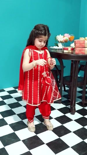 Red Short Frock for Girl