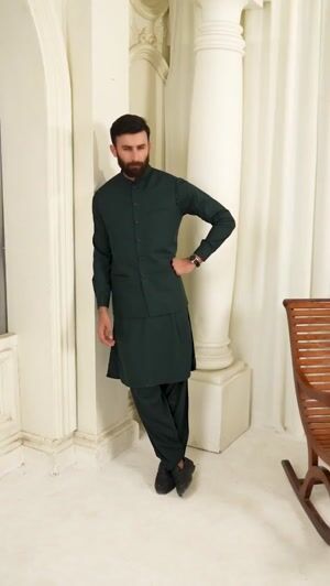 Charcoal black Waistcoat for Men