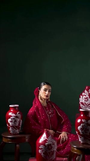 Red Kurta Set for Women
