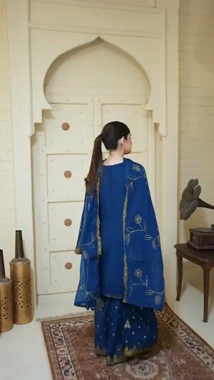 Sapphire blue Kurta Set for Women