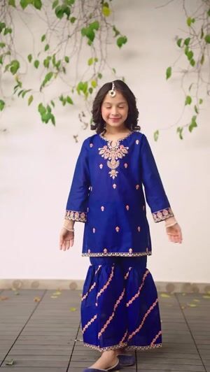 Royal blue Gharara for Girl