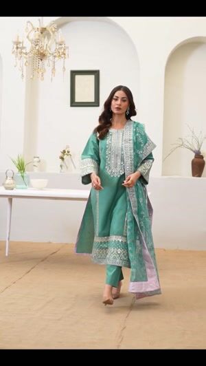 Pastel green Kurta Set for Women